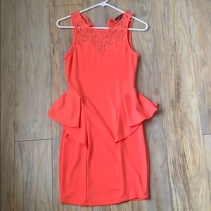 Coral peplum dress